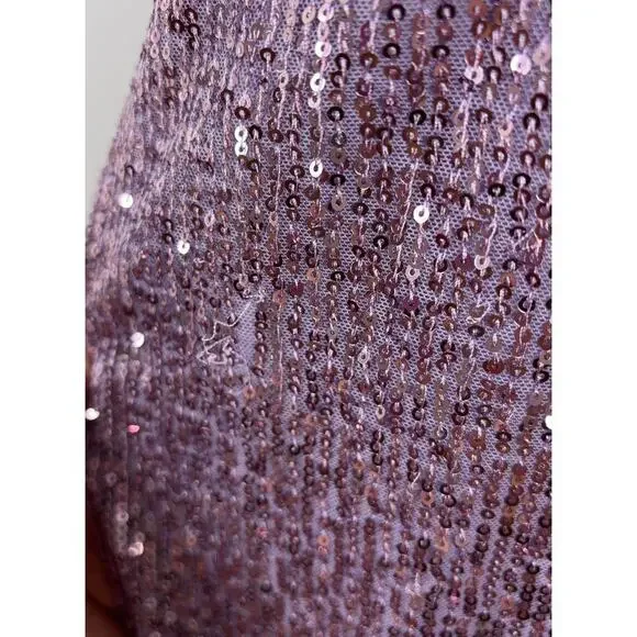 B47 Mac Duggal Sequined Ruched One Shoulder Gown Dress 6 Sparkly Y2K Glam